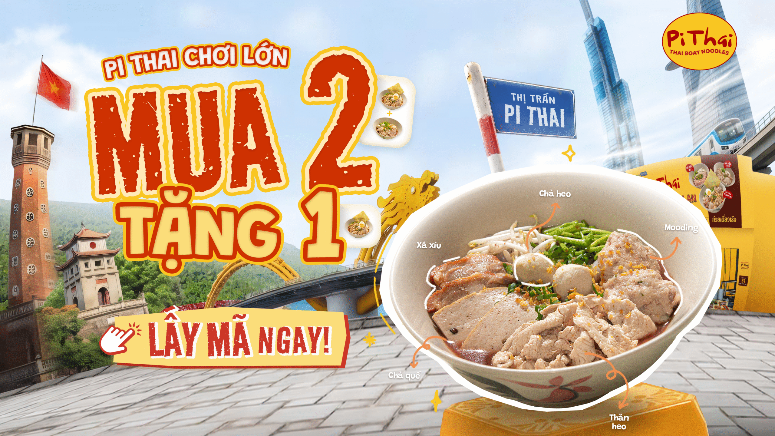 Tặng 01 tô hủ tiếu khi mua 02 tô bất kỳ